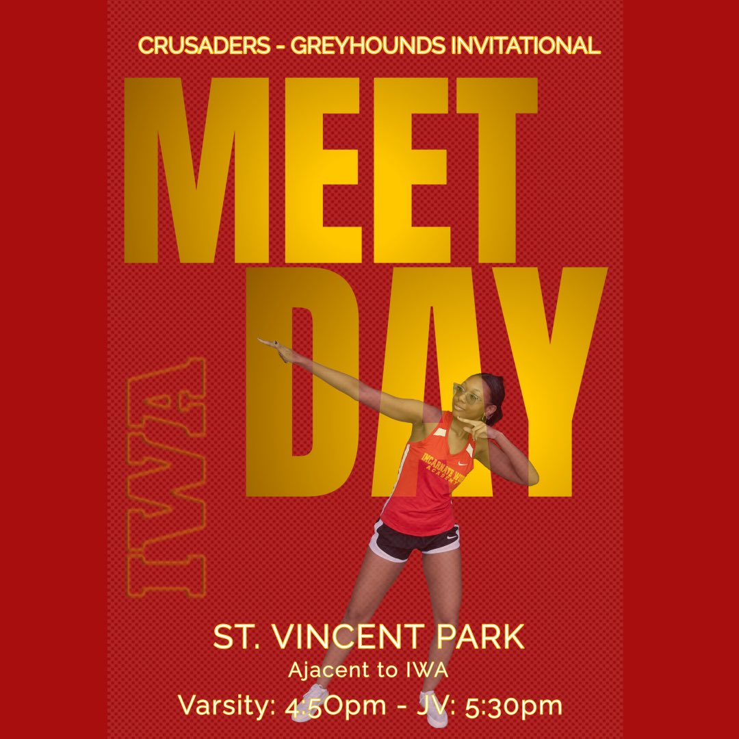 The time has come…1st meet of season…Let’s Go! ❤️💛 #iwaxc23 #showup #finish #runners #meetday