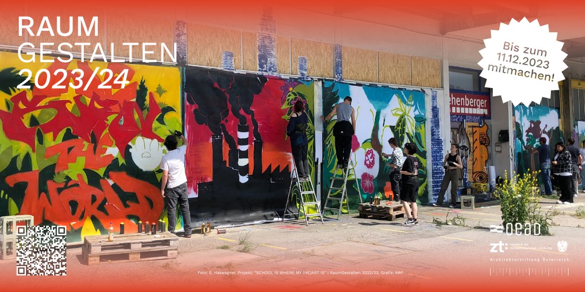 RaumGestalten 2023/24

Mitmachen und bis zum 11.12.2023 Projekte einreichen!

Mehr Informationen unter:
architekturstiftung.at

<a href="/OeAD_worldwide/">OeAD</a> @Ziviltechniker @RobertTemel <a href="/MaikNovotny/">Maik Novotny</a> #österreich #baukultur #vermittlung #architektur