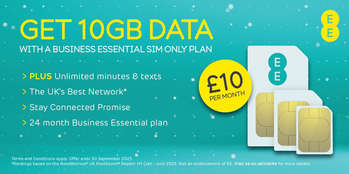 📢NEW OFFER 🔥: Get 10GB of data with a business essential SIM only plan for just £10 per month. Offer ends 30th September 2023. Call our team 👉 01905 774545 for more information
#SIMOnlyPlan #EE #BusinessEssentialPlan #offer
