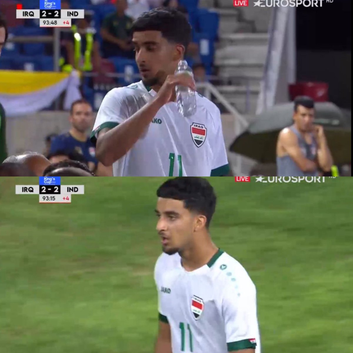 InsideSportIND's tweet photo. Zidane Iqbal gets a red card and now they are down to 10 men🔥⚽

📸:- Eurosport HD 

#KingsCup2023 #INDvIRQ #IndianFootball #Insidesport #football https://t.co/KValvwxyGf
