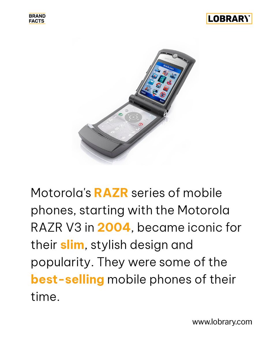 Lobrary_'s tweet photo. Motorola has a reputation for producing durable and reliable communication equipment. This reputation is especially strong in the public safety and military sectors.
#lobrary #brandfacts #brands #motorola #first #facts #mobile #libraryofbrands #phone #hidden https://t.co/u3PwTjwBlZ
