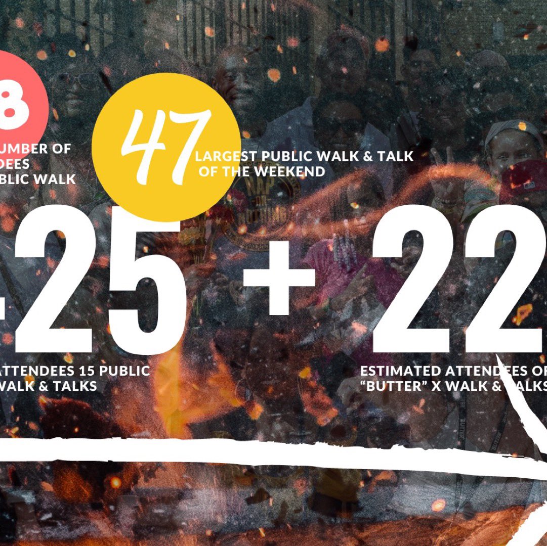 Through2Eyes's tweet photo. “Butter” by the numbers — 650 people Walked &amp; Talked with us over the weekend.

Thank you to everyone that came out! https://t.co/lNoS2IhRfr