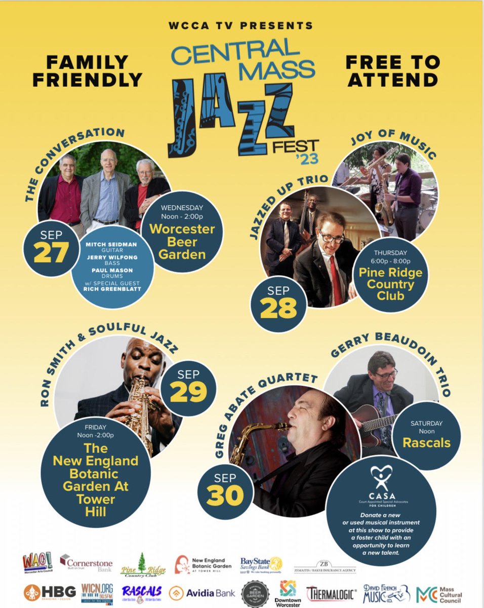 thermalogic's tweet photo. Thermalogic is a sponsor for the 2023 Central Mass Jazz Fest, presented by @WCCATV13. If you can't make it live in person, be sure to check out the simulcast event September 27-30th via streams on https://t.co/U1rNp9i7lS, ROKU TV, FaceBook Live, &amp;  Worcester Spectrum Cable 194. https://t.co/xUACvdsVML