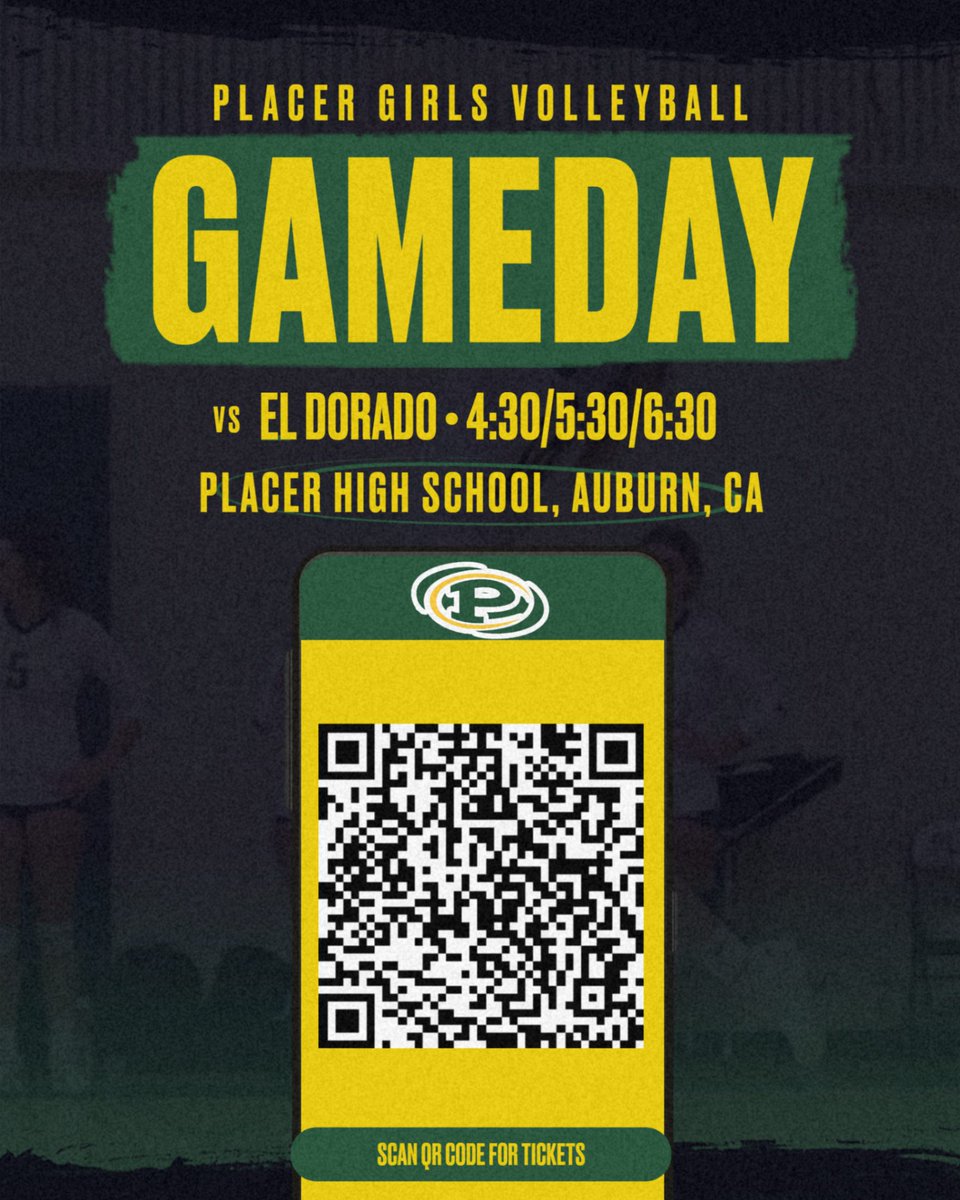 PLACER GIRLS VOLLEYBALL vs. EL DORADO
Tickets available online  at: gofan.co/event/1065560?…