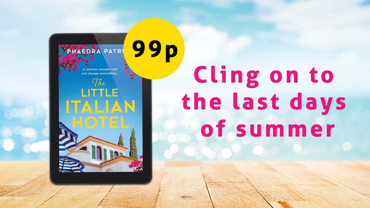 With summer making a reappearance, seize the opportunity to read while the sun shines and what better book than #TheLittleItalianHotel by @phaedrapatrick, which can be yours now for just 99p!  Get it while it's HOT amzn.to/44JHNeD ☀️