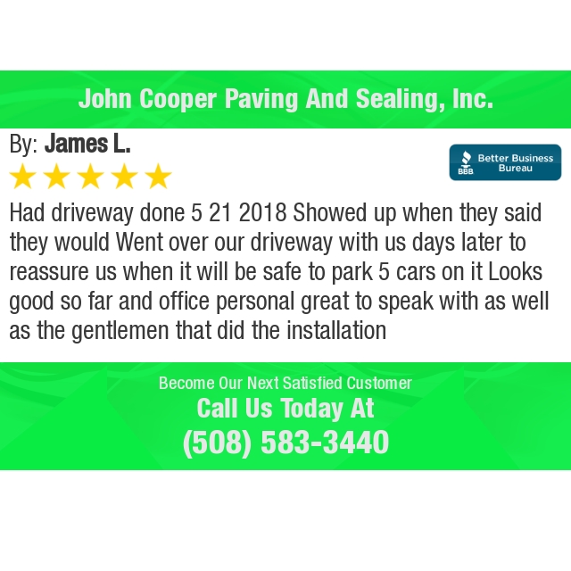 Cooperpaving's tweet image. 5 Star: James L. "..." bbb.org/boston/busines…