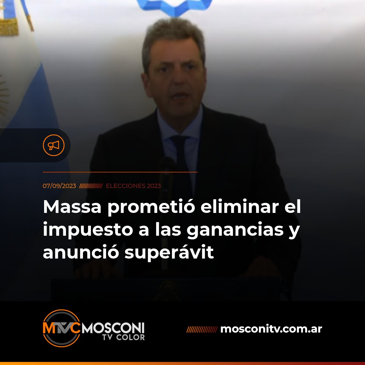 MosconiTvColor's tweet photo. Además, dijo que podría eliminar el gravamen  incluso "antes", lo que podría ocurrir durante su actual gestión como  ministro de Economía.
#SergioMassa  #Promesas #Campaña #Elecciones2023 https://t.co/I89dMPcj0L