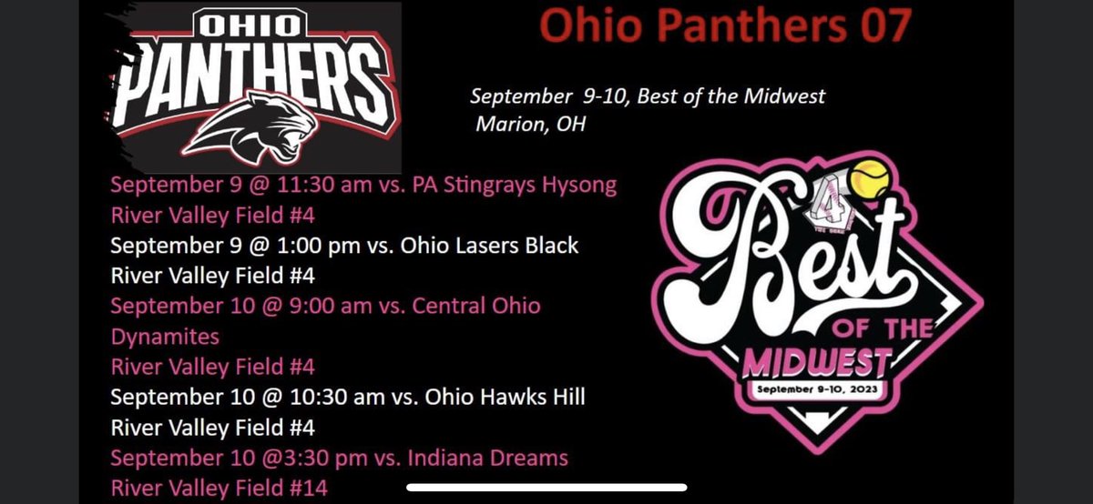ohiopanthers's tweet photo. Back in Action at the Best of the Midwest this Weekend in Marion, OH https://t.co/UQf5UwI7Fx