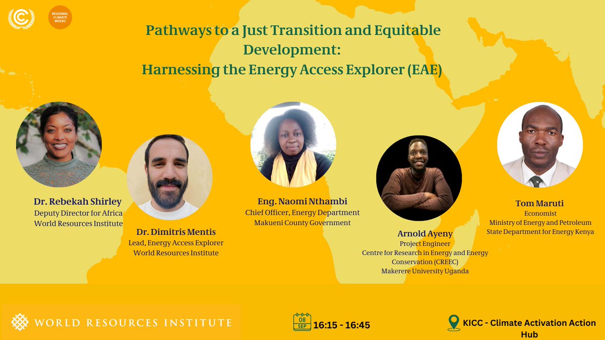 💡Tomorrow: Join us at the <a href="/AfClimateSummit/">Africa Climate Summit</a> Action Hub to launch <a href="/WRIEnergy/">WRI Polsky Energy Center</a>'s flagship Energy Access Explorer (EAE 2.0)!  Learn how EAE visualizes energy access, renewable energy potential, &amp; more.
Virtual link: Available on event page here: unfccc.eventscase.com/EN/acw2023
#ACS23