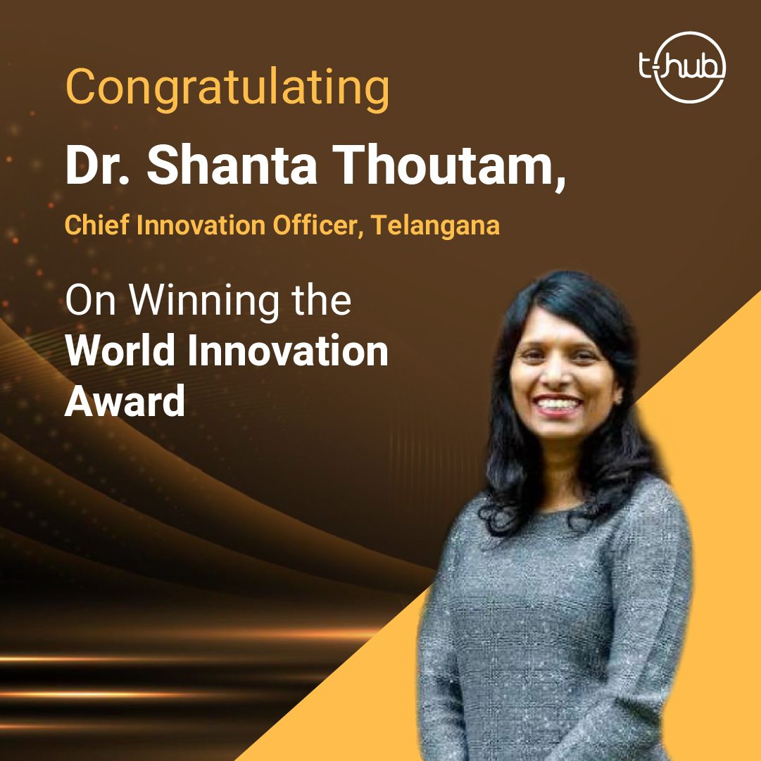 THubHyd's tweet photo. .@DrShantaThoutam, Ph.D., CIO, Telangana, bags the #WorldInnovationAward at the #BRICS #Innovation Forum.
#THub congratulates Dr. Shanta on this achievement for her contribution to ensuring equitable #education.
#InnovateWithTHub #BRICSForum #TSICSuccess #SustainableDevelopment https://t.co/V8J7oizrPD