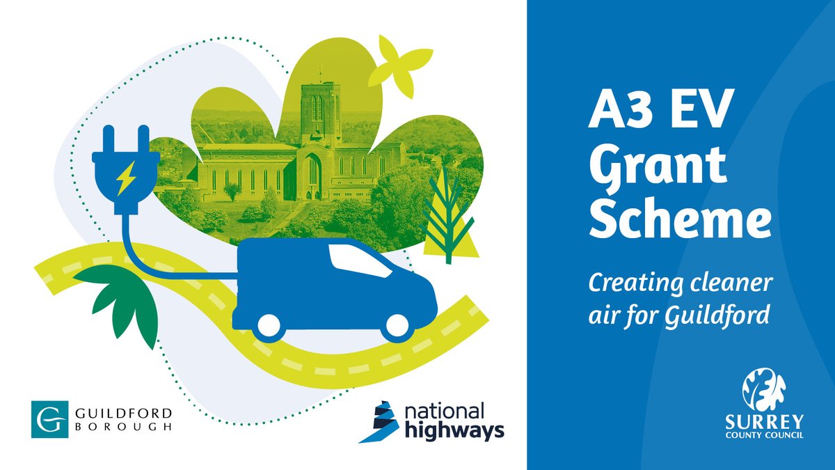 SurreyNews's tweet photo. Diesel van owners who drive along the Guildford stretch of the A3 more than three times a week can now apply for a grant of up to £10,000 to replace their vehicle with an electric model. More here: https://t.co/iYCxy6xjOq #WorldCleanAirDay. https://t.co/PFZsj1uQ6d