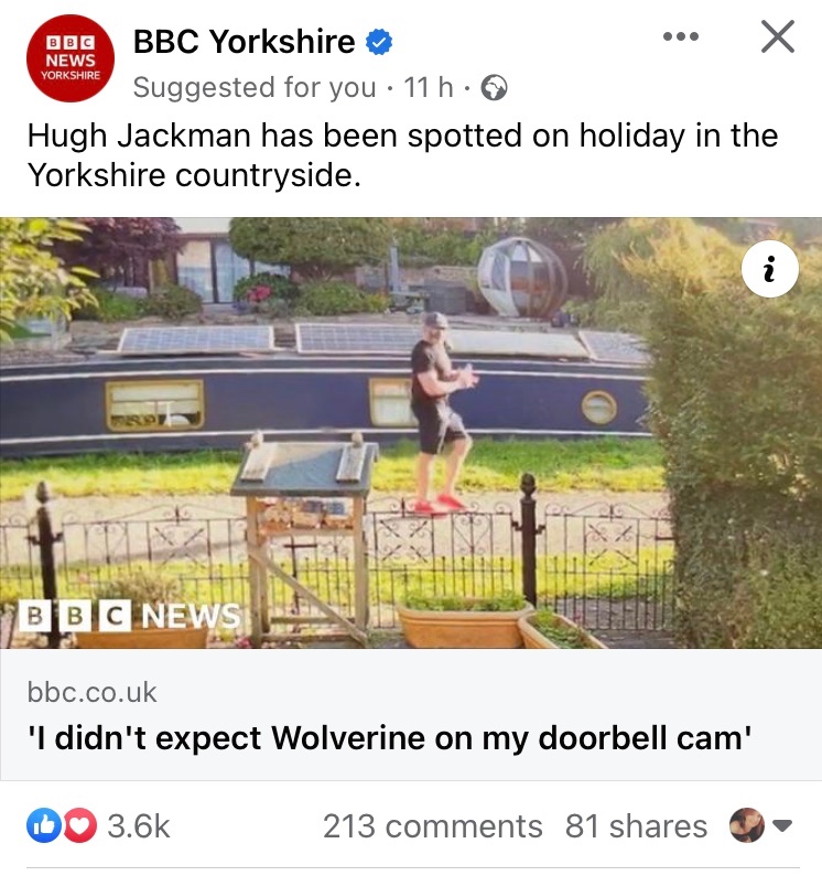 FayeAnderson40's tweet photo. Trip to Yorkshire added to this weeks ‘to do’ list 😉😂❤️ @RealHughJackman  ❤️ https://t.co/5ygh5Qzm5e