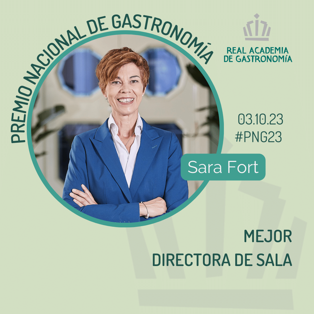 #PNG23 Sara Fort, de Paco Roncero Restaurante, por ser "una institución en la sala de nuestro país, un ejemplo a seguir y una pionera por la innovación que puso en marcha". Más info en nuestra web ➡️ mtr.cool/ggafcawbqe