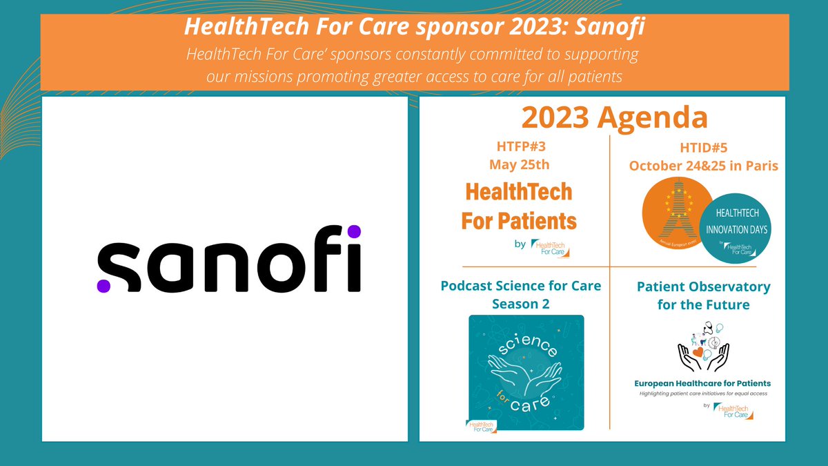 Exciting news! <a href="/sanofi/">Sanofi</a> is back as a sponsor for HealthTech For Care this year! They've been a long-time supporter of our initiatives. Don't miss the chance to connect with them at <a href="/HTID_Paris/">HealthTech Innovation Days</a> in Paris on October 24th and 25th! #HealthTech #Sponsorship 🙌🏥💼