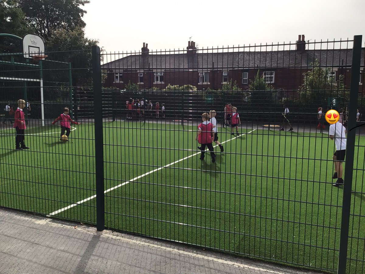Here are our Year 3 and 4 pupils enjoying our new MUGA!!