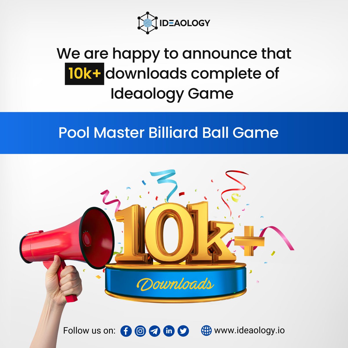 ideaologyio's tweet photo. We are happy ๐to announce that 10k+ downloads complete of Ideaology Game (Pool Master Billiard Ball Game)
Download now: https://t.co/pu8LcDQstj
#IDEA $IDEA #ideaology #game #crypto #poolmaster https://t.co/xjW2kBXBNz