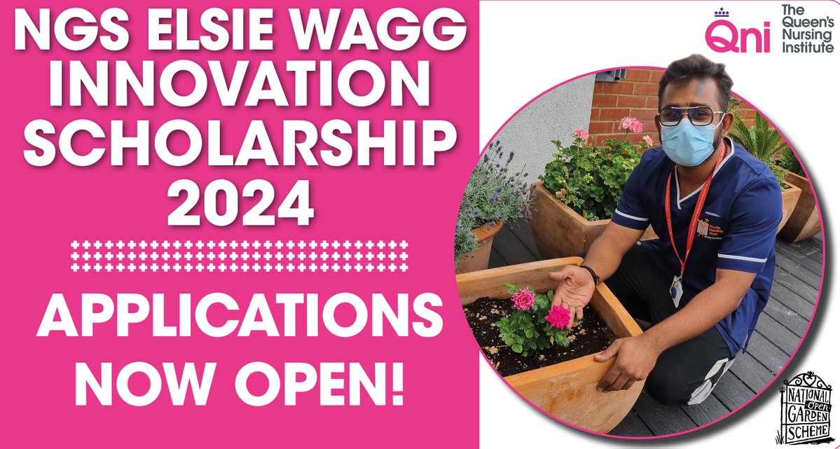 Are you a #nurse working in a #community #setting? Do you have an innovative idea that promotes the health benefits of #gardens? Then we want to hear from you! @NGSOpenGardens Elsie Wagg Scholarship 2024 is now open, find out more here: qni.org.uk/news-and-event… @firogers3