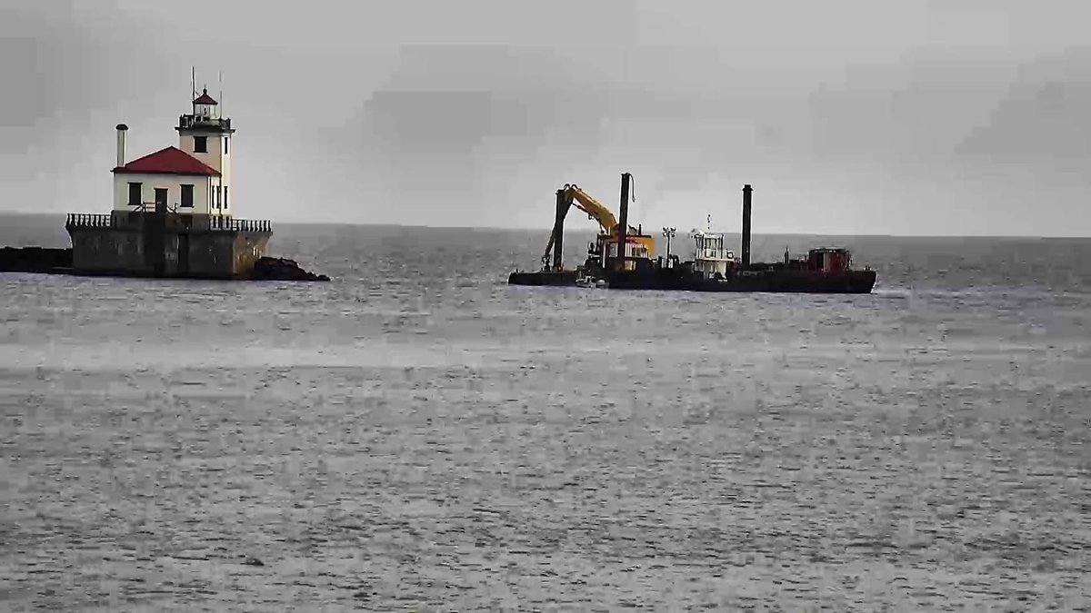 PortOswego's tweet photo. Dredging has started at the Port of Oswego in the Oswego Harbor. #portoswego https://t.co/il3UBgCcl4