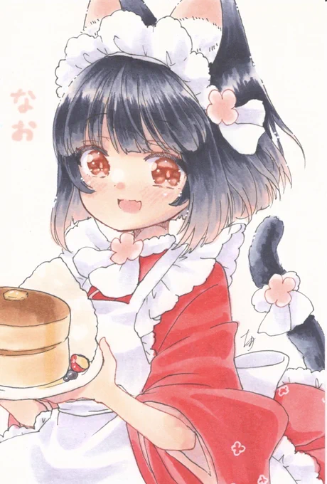 ドローイング なおあいりねね  #幸せランチはカフェテリアで