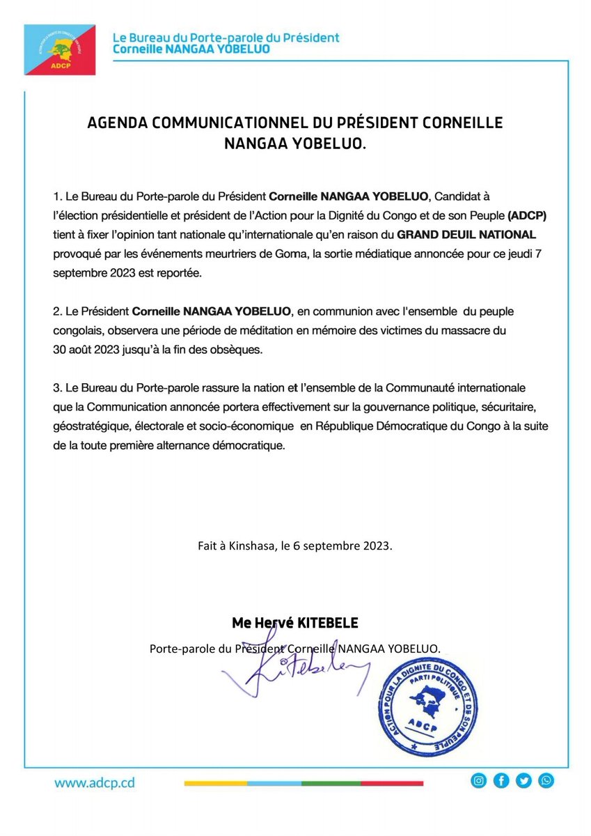 AdcpOfficiel's tweet photo. Communiquer Important 
@AdcpOfficiel @Kitebeleherve13 @CNangaa @martens_bonyoma @CandideKipulu @StanysBujakera @elysee_odia @HarmonieKembo https://t.co/RRU010PtX9
