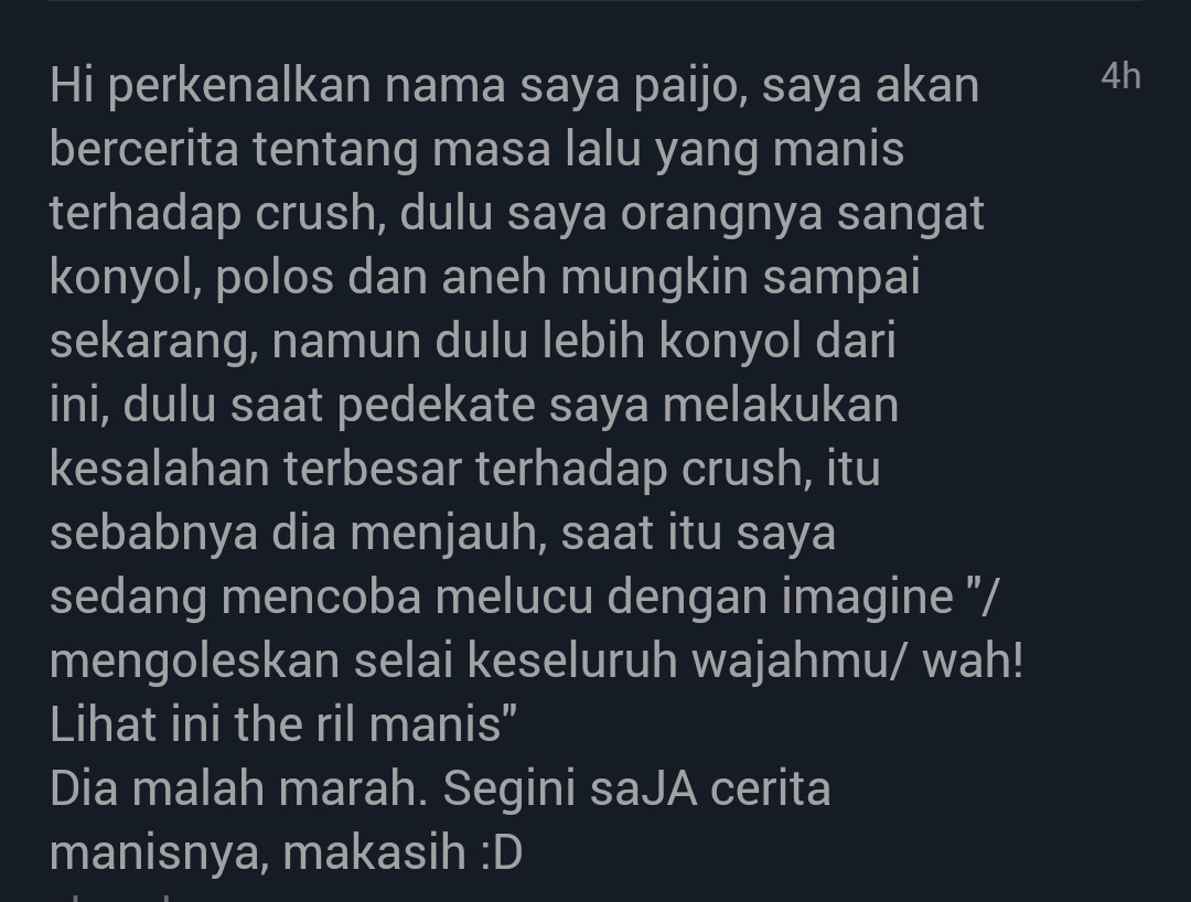 Mas Paijo niatmu bagus untuk melucu, tapi siapa yang nggak marah kalau seluruh wajah diolesi selai?????