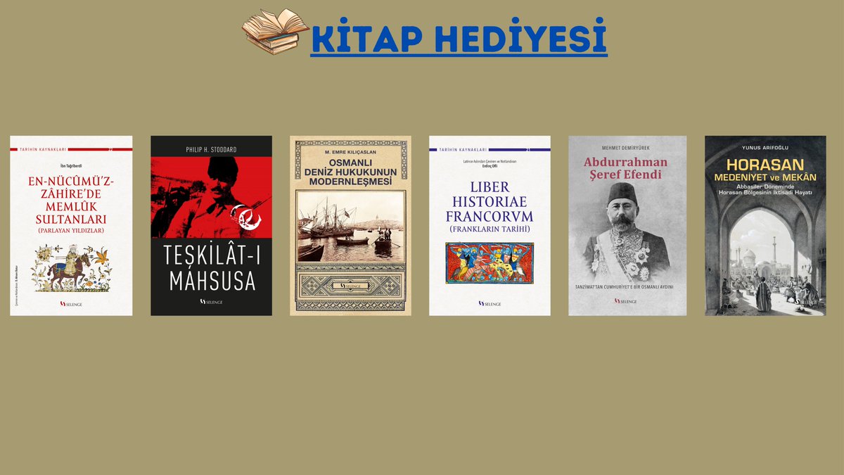 _tarihpenceresi's tweet photo. 📚Hediye Kitap!

Bu tweeti rt'leyip hesabımı ve @selengeyayinevi'ni takip eden iki kişiye, görseldeki kitaplardan istediğini birini hediye edeceğim. Son tarih 14.09.2023.
Bol şanslar! https://t.co/cPfWvYYNuF