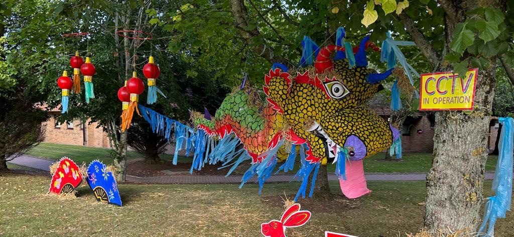 Here is our entry to Super Scarecrow Street Challenge ! Our staff and patients worked very had to create their Oriental Dragon 🐉 #occupationaltherapy #workingtogether