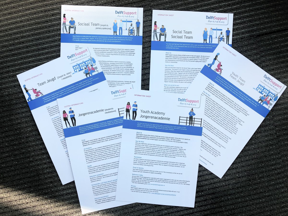 Onze informatie is alleen in het Nederlands beschikbaar. Maar soms maken we een uitzondering. Voor cliënten die het Nederlands niet machtig zijn, hebben we nu informatiebladen in Engels en Pools. Zo kunnen we anderstalige cliënten nóg beter informeren. delftsupport.nl/nu-ook-poolse-…