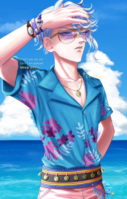 「glasses hawaiian shirt」 illustration images(Latest)
