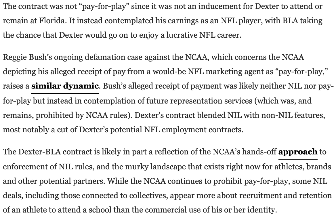 McCannSportsLaw's tweet photo. A couple of excerpts from @novy_williams and my story on Dexter v. Big League Advance: https://t.co/gdk3qHvbdF