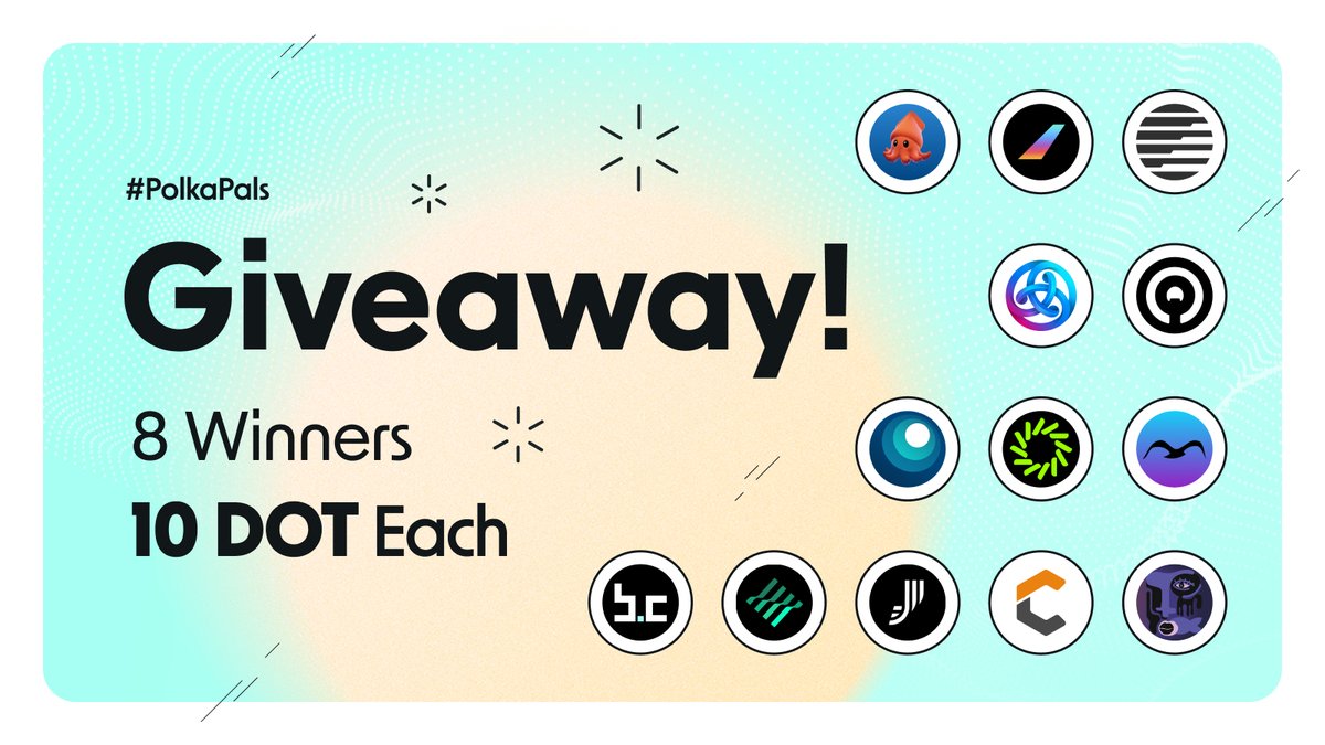 To celebrate the 2nd #PolkaPals Quest we’re hosting a giveaway 🥳

To entry:
⚖️Follow us &amp; all the teams
⚖️Comment, RT &amp; Like this
⚖️Fully complete at least one team campaign airlyft.one/polkapals/polk…
⚖️Read this whole thread 👇

8 winners from all posts will receive 10 $DOT each