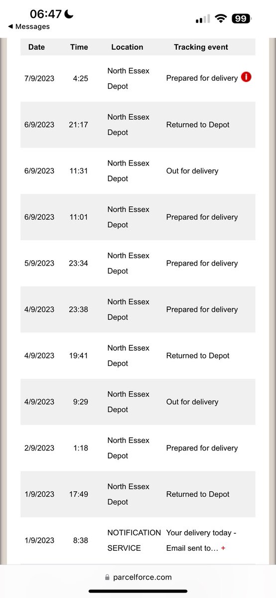 markrwestbrook's tweet photo. @parcelforce if you care about your parcel arriving &amp; great customer care, don’t use them. 6 days late one team says delivery today, web site says no &amp; customer care tell you to read their updates. How about caring and sorting it out. Saying sorry is meaningless unless you fix it https://t.co/qnuG0u0oMY