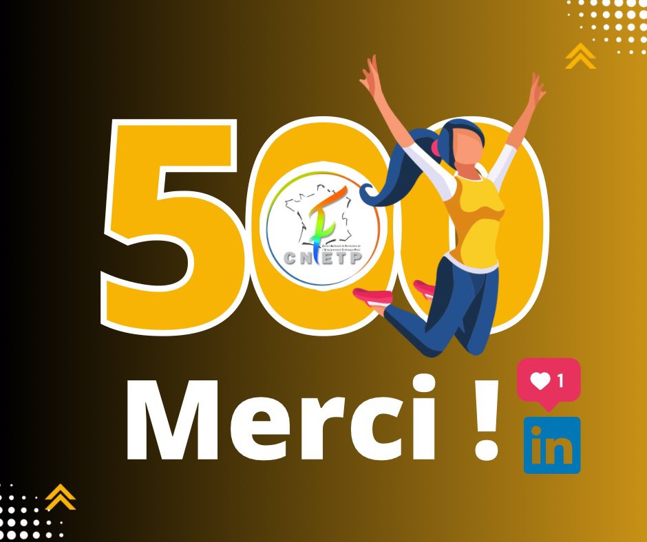 CNFETP_'s tweet image. Vous êtes 500 à nous suivre sur LinkedIn ! Merci !
Vous n’êtes pas encore abonné à notre page ? rejoignez-nous !
#LinkedIn #Merci #formation #voiepro #enseignants #lyceepro #lyceetechno