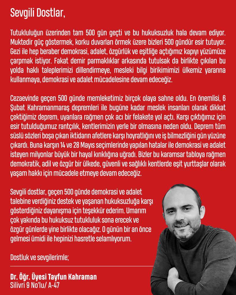 Hasret, dostluk ve sevgiyle..
#500gün