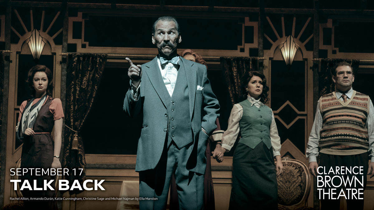 Join us for a talk back with the actors following today's matinee.