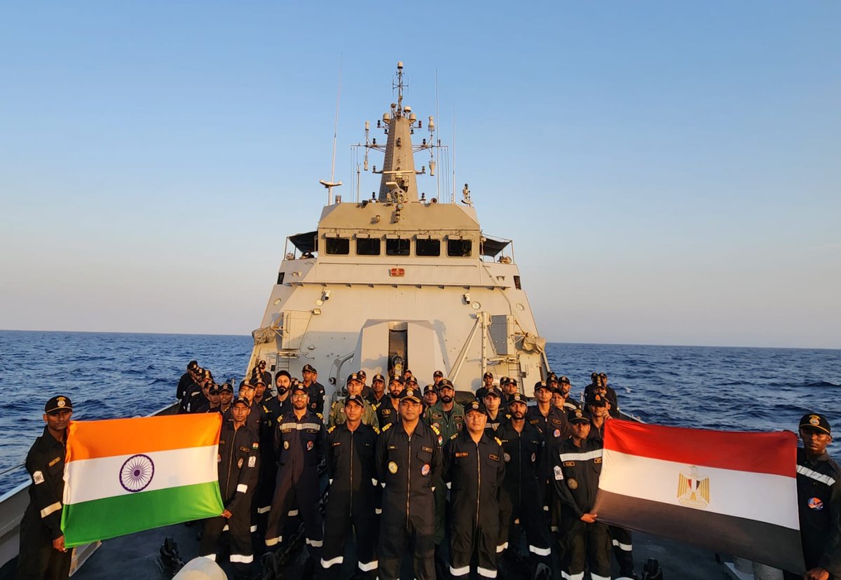 NewsIADN's tweet photo. INS Sumedha (Saryu-class OPV) arrived at Port Alexandria (Egypt) on September 6 to participate in the #ExerciseBrightStar23.
#IADN https://t.co/Np0Ik5csJT