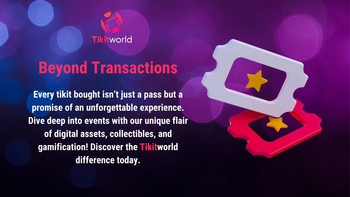 🎫✨ Ever held a ticket that promises more than just entry? Dive into events redefined. Level up with @Tikitworld! 🚀

#FutureOfEvents #nfts #ticketing #ticketingsystem #ticketingsoftware #eventsindustry #eventmanagement #artificialintelligence