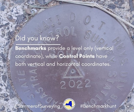 nysapls's tweet image. Michael Bogardus discovered this control point on his travels to Hawaii this summer. Check out the difference between a control point and a benchmark: #BenchmarkHunt