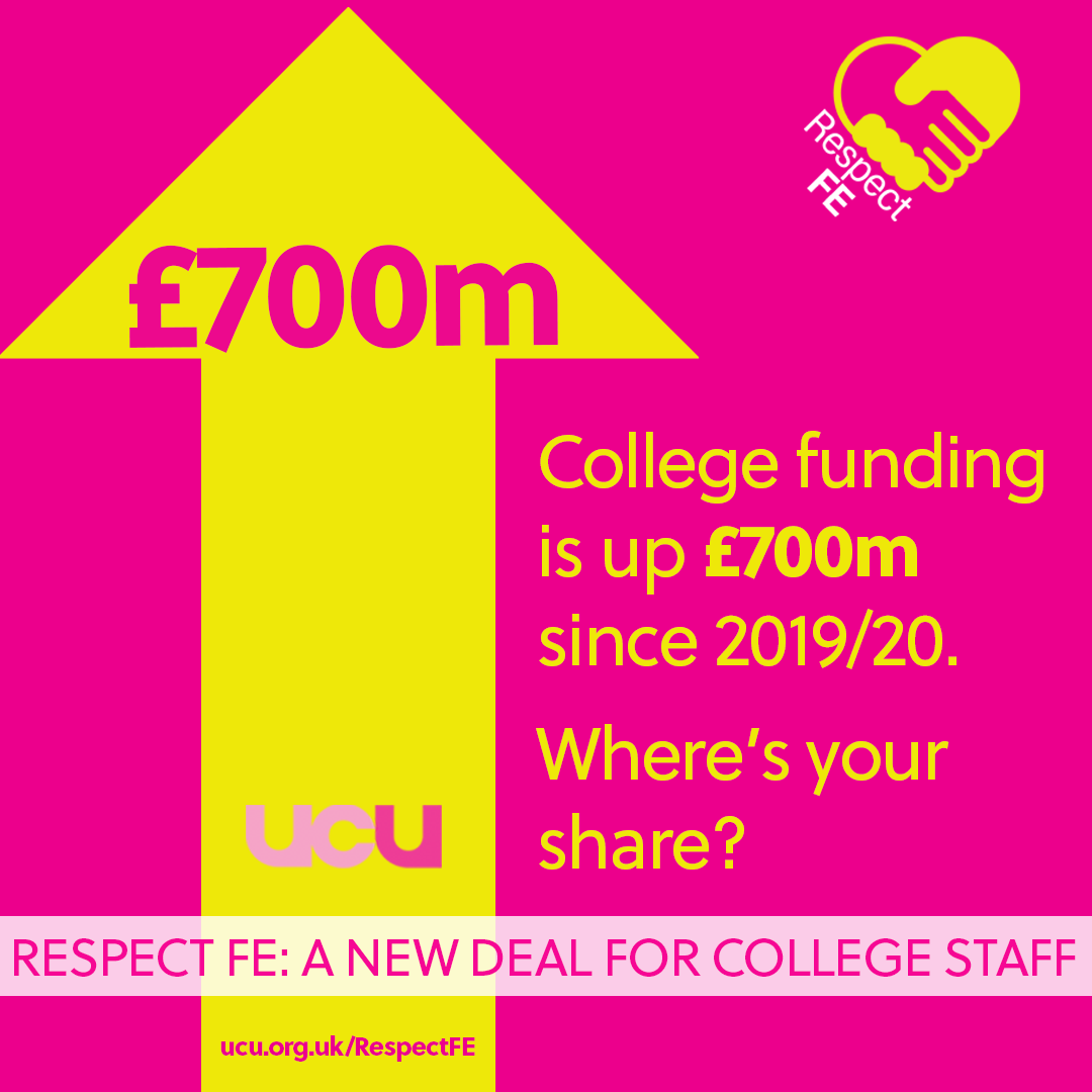 The money is there Where's your share? Vote YES in the further education ballot #RespectFE