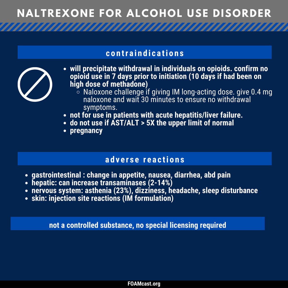 FOAMpodcast's tweet photo. What do you do for patients with alcohol use disorder? Tx withdrawal? Detox? Meds to help reduce use &amp; cravings?
⭐️Naltrexone is 1st line for alcohol use disorder and within purview of emergency clinicians 
🎧 https://t.co/NT13iRrTSV
Ref: https://t.co/clRsyjEfwW https://t.co/pfdy9NrIHC