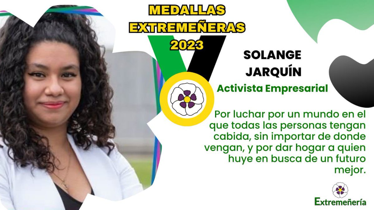 Agradezco a <a href="/extremeneria/">Extremeñería 💚🤍🖤</a> por darme este reconocimiento por el trabajo que estoy realizando en <a href="/RedAutonomosExt/">Red Autónomos - Extremadura 💚🤍🖤</a> <a href="/redautonomos/">Red Autónomos</a> <a href="/RedAMigracion/">Red Autónomos - Refugiados y Migrantes</a> <a href="/ExtremaduraTren/">Plataforma Tren Extremadura</a> @LasMigrantas 
Muy contenta por mi #MedallaExtremeñera2023 🎖
<a href="/FcoFerrera/">Francisco A. Ferrera</a>