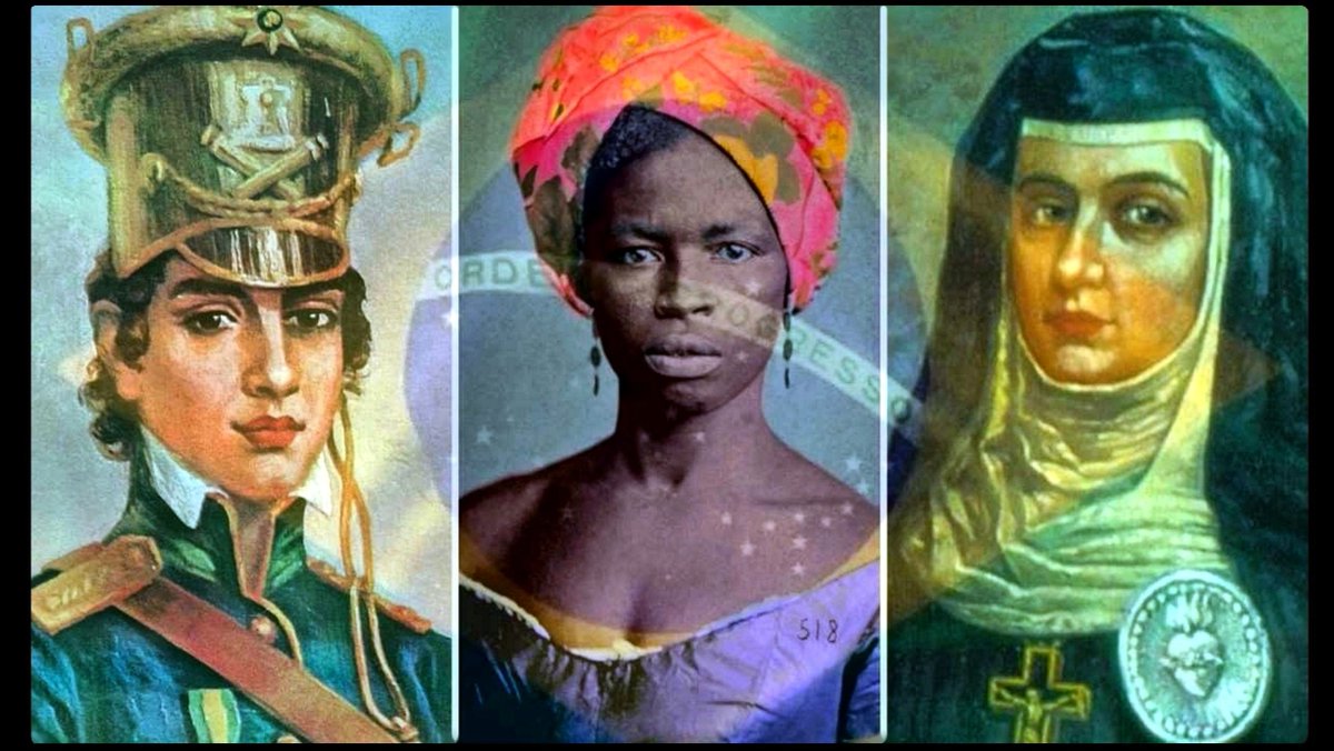 Kaka_Laux's tweet image. Maria Quitéria, Maria Felipa e Joana Angélica: a tríade preta, feminina e nordestina que revela a verdadeira face da luta pela Independência de nossa nação🇧🇷🚩
#Vencemos✊🏿♀🏳️‍🌈🏳‍⚧🏹🇧🇷 
#Lula7deSetembro🇧🇷🚩