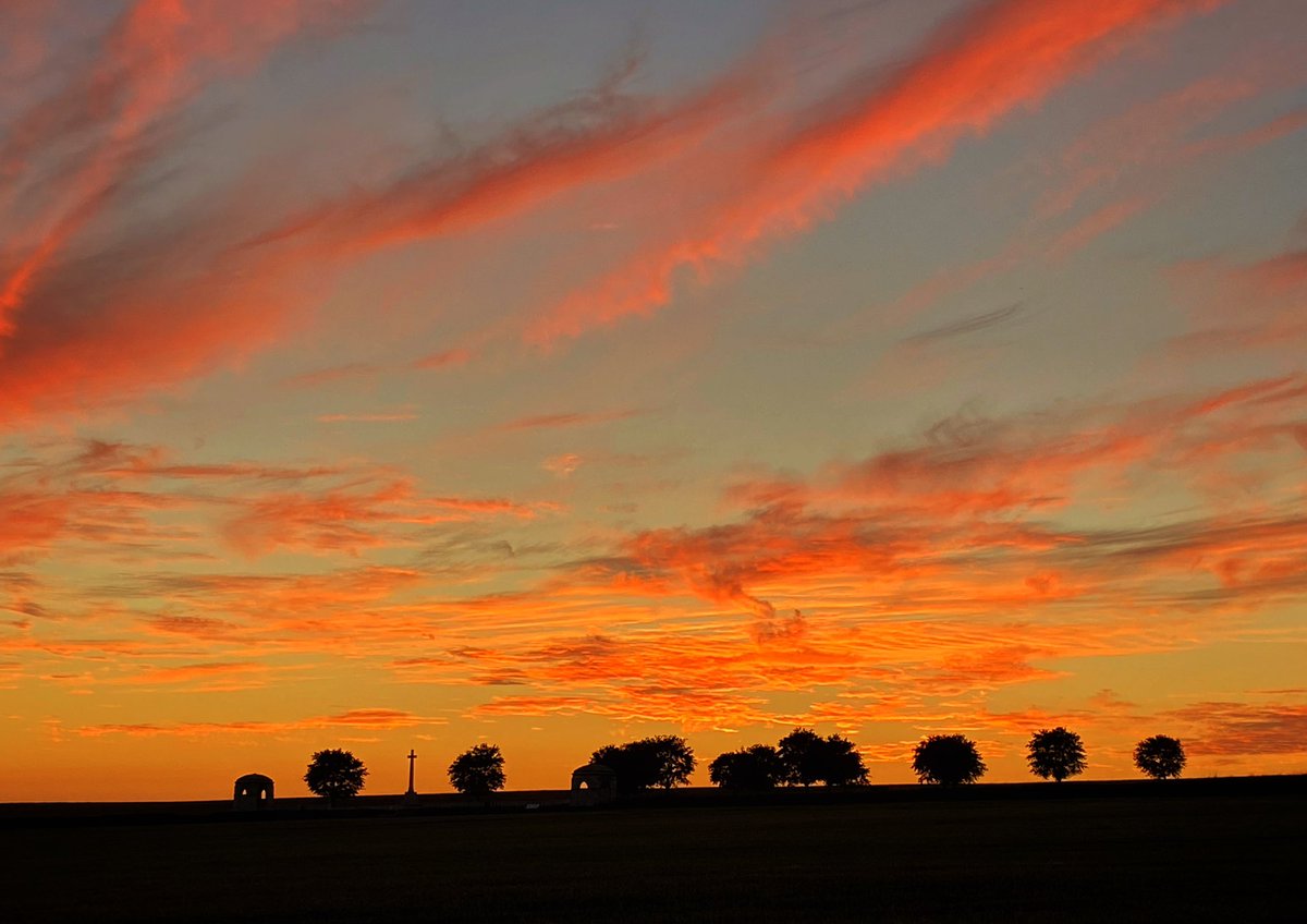 September sunset Mash Valley with Ovillers Military Cemetery. #nature #remembrance #cwgc #yeswepicard #somme #sommebattlefields #no56somme #ovillersmilitarycemetery #mashvalley #sunset #September #sunset #septembersunset