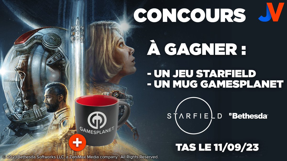 JVCom's tweet image. 🚀 CONCOURS STARFIELD 🚀

Starfield est disponible ! Gagner un exemplaire du jeu sur Steam et un mug pour vos nuits blanches avec @GamesPlanetFR ! ☕

Vous avez aussi -14% avec le code "JV" sur Gamesplanet pour l'achat du jeu.

🎁 RT + Follow @JVCom 🎁

docs.google.com/document/d/1ZN…