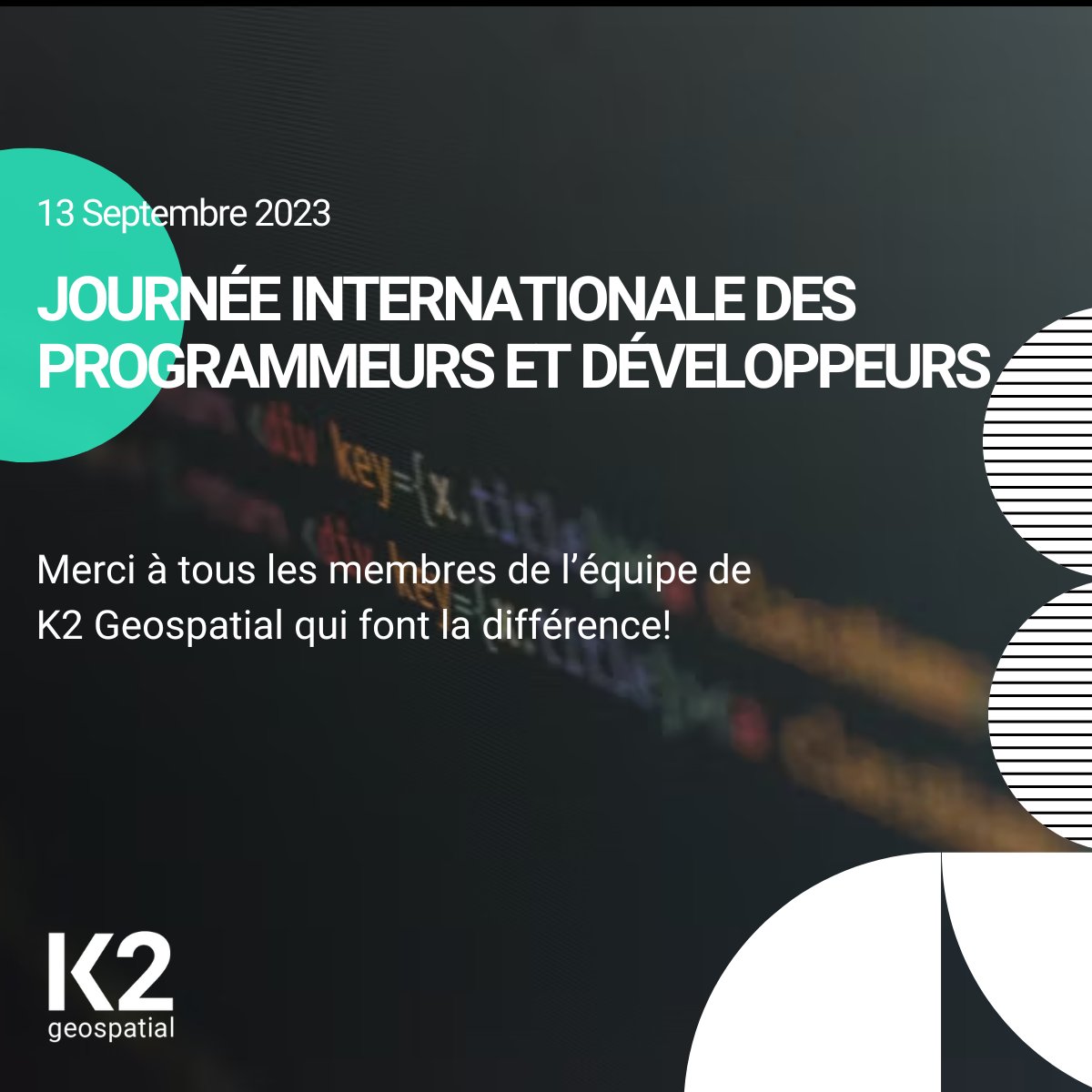 k2geospatial's tweet photo. 👩‍💻👨‍💻 En cette journée internationale des programmeurs et développeurs, nous tenons à exprimer notre profonde gratitude envers notre équipe exceptionnelle ! 👏 https://t.co/KNgpycKWAc