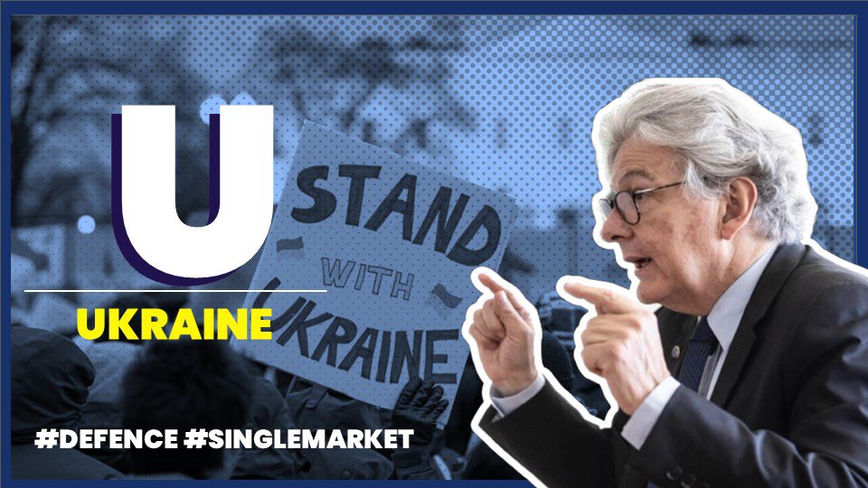 U… for Ukraine 🇺🇦 Since the Russian invasion of Ukraine, the EU has been offering political, humanitarian, financial and military support to Ukraine. All #SingleMarket tools should be mobilised to support these efforts. linkedin.com/pulse/strategi… #StrategicAutonomics