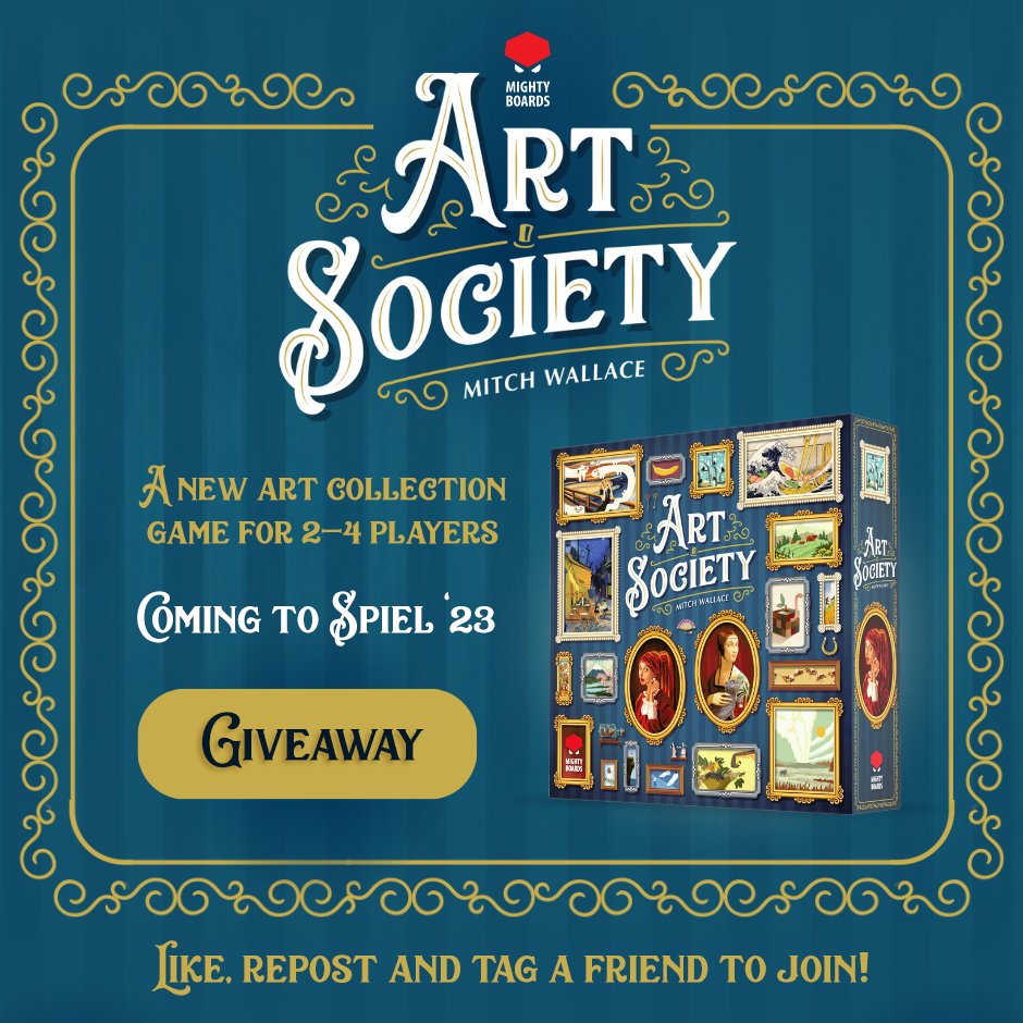 mighty_boards's tweet image. 🤩 GIVEAWAY ALERT 🤩

To celebrate the pre-release of Art Society at @SPIEL_Messe, we're giving away a free copy!

How can you join? 
🎨 Like and repost. 
🎨 Tag a friend you want to play this game with.

The giveaway is worldwide and ends September 30th. Good luck!🥳