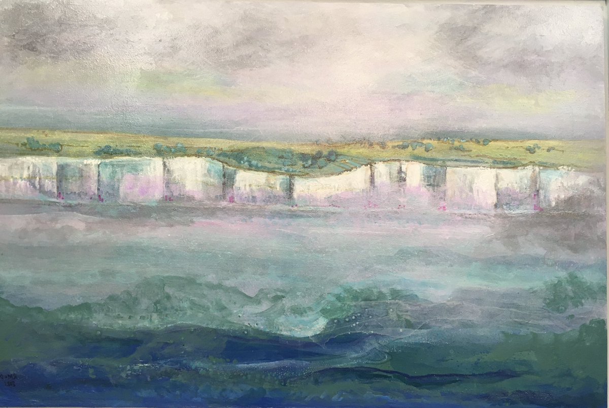 I love to paint the Kent coastline - especially the white cliffs 
Visit the coast in this heatwave and chill _ #ThursdayMotivation #cliffs #coastline #coastalart 
#shoreline #kent #whitecliffs #painting