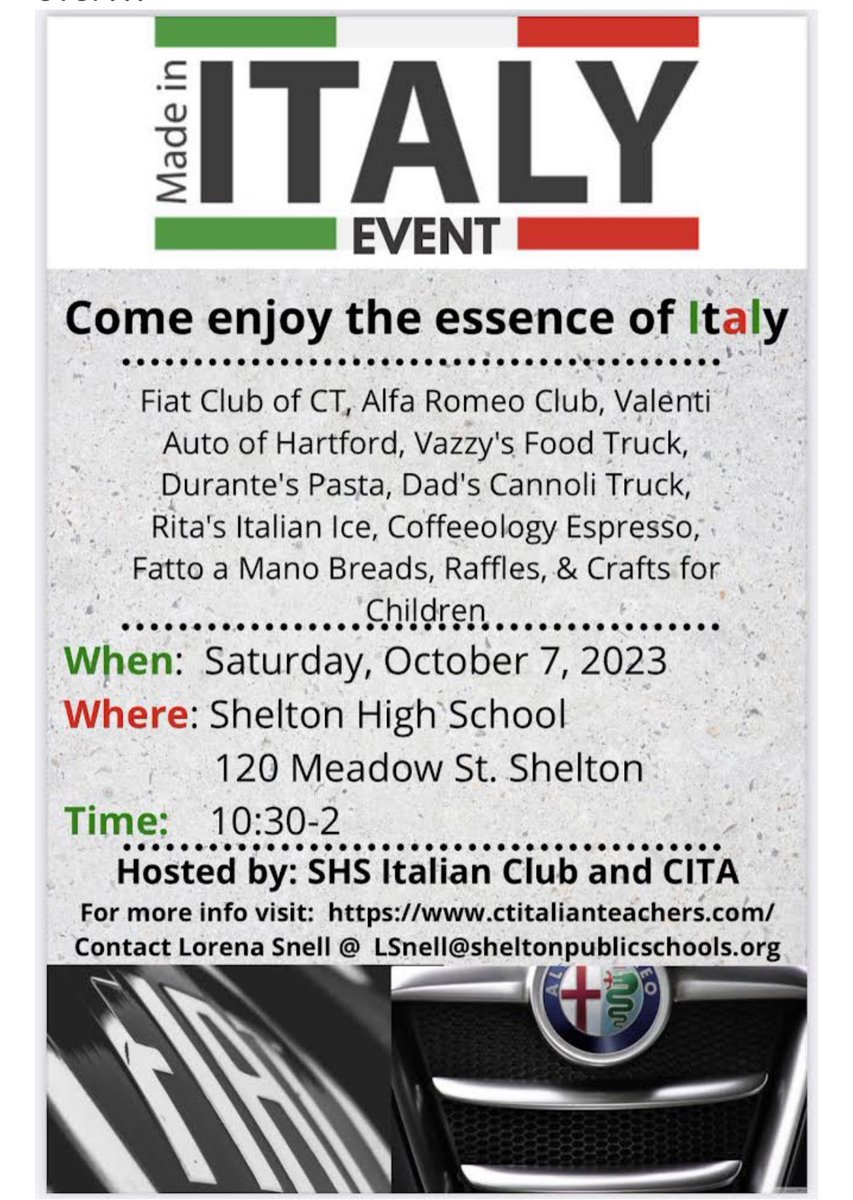 Mark your calendars!!! Join us for the third annual Made in Italy Day
