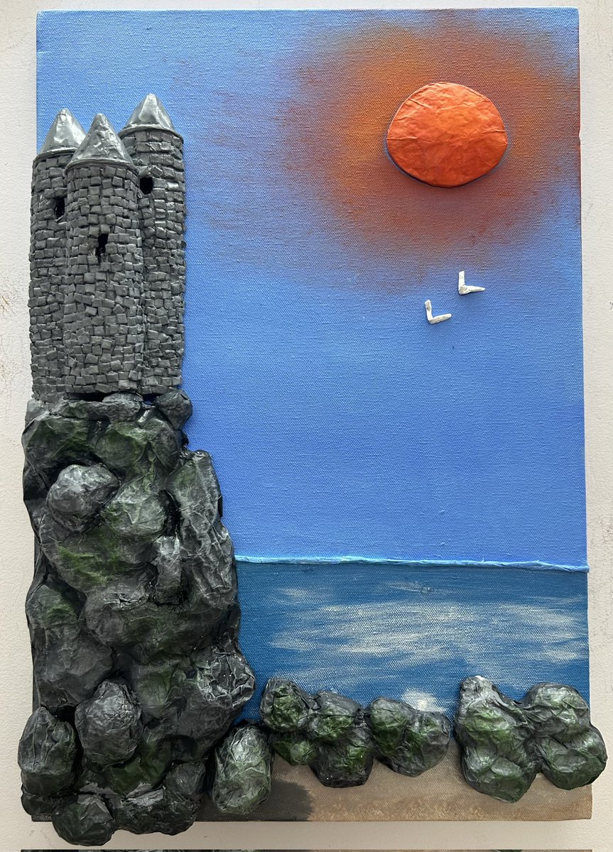 My new 3D painting titled Chateau de Pierre, which means Castle Rock in French.